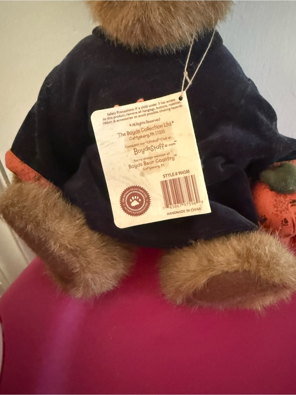 Boyds Bear Halloween Witch Plush - Brown, Black, Orange - Picture 5 of 5